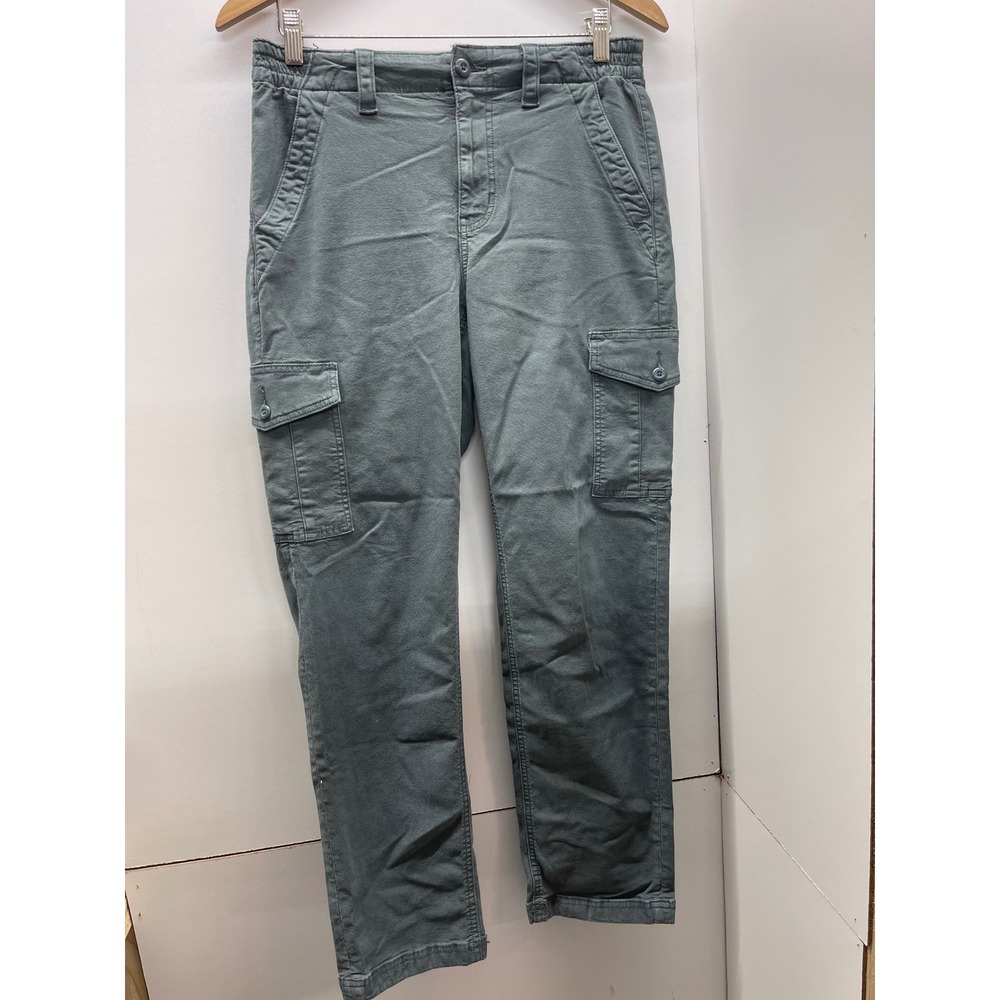 American Eagle Stretch Cargo Pants Gray Green Size 6 Regular Utility Trousers